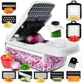 Fullstar 9-in-1 chopper and mandoline setup for quick versatile meal prep