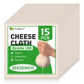 FUMILE cheese cloth 20x20 with hemmed edge ideal for smooth liquid straining