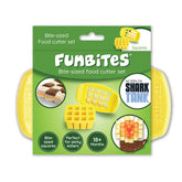 FUNBITES sandwich cutter in yellow squares shaping kid-friendly bite-sized pieces