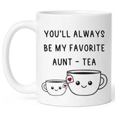 FUNITZ Aunt tea cup with double-sided print for everyday gifting
