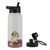 Funkrin 32oz bottle with straw lid, spill-free sipping for on-the-go hydration.