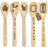 FUTERLY Friends wooden spoon set adds themed charm to the kitchen for daily use.