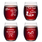 Futtumy Christmas stemless wine glass pattern 1 for festive sipping and gifting.