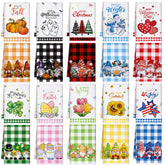 FuWeave holiday kitchen towels collection, 16x24, vibrant tones for festive meals and everyday cleanup.