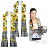 FuWeave sunflower towel scarf with plaid edge, ideal for kitchen drying