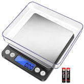Fuzion digital gram scale with two trays for precise measurements at a glance.