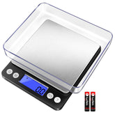 Fuzion digital kitchen scale with precise readout for accurate measurements.