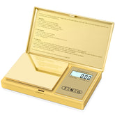 Fuzion Gram Scale with gold titanium plating offers durable, stylish weighing on the go.