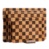 Fyctio cutting board large checkered acacia for prep and stylish serving.