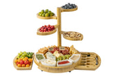 Fyctio large multi-layer bamboo charcuterie board offers versatile party serving