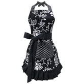G2PLUS Vintage Floral apron front view showing a convenient pocket for utensils.