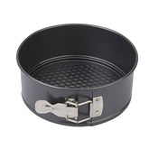 Gabkey 8-inch springform pan top view with latch and smooth carbon coating
