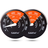 GALAFIRE wood stove thermometer mounted magnetically for quick readings.