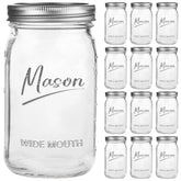 Galssmagic 32 oz wide-mouth mason jar with airtight lid for easy canning