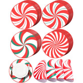 Gandeer peppermint placemat showcases festive 13.5-inch round design for holiday tables