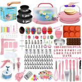 Gawren-H&E 678pcs cake decorating kit with diverse tips for professional-looking desserts.