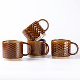 GBhome 6oz stackable mug with embossed texture for space-saving daily coffee