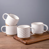 GBHOME stackable mug with embossed texture for daily coffee