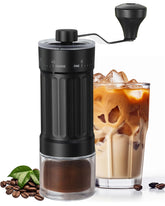 GCCTXG manual grinder with ceramic burrs for consistent grind and richer flavor.