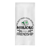 GCFET Mahjong gifts towel front view, a decorative kitchen accessory with strong absorbency