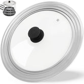 GDDGCUO universal lid on an 11-inch pot for versatile cooking and even heat.