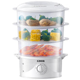 GDOR 3-Tier steamer baskets arranged for versatile batch cooking