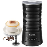 GDOR 4-in-1 milk frother in action for café-style drinks at home.