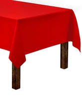 Gee Di Moda rectangle tablecloth 60x126 in red for 8-foot tables, vibrant and durable.
