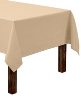 Gee Di Moda rectangle tablecloth in beige for five-foot table coverage.