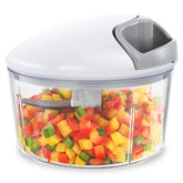 Geedel food chopper assembly demonstrates simple setup for fast, efficient prep.