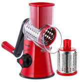 Geedel rotary cheese grater front view for quick cheese prep.