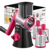 Geedel rotary cheese grater handle for safe, easy shredding.