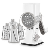 Geedel rotary grater with wide inlet and outlet for effortless prep