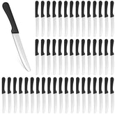 Geelin 50-piece steak knife set with black handles for everyday dining convenience