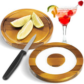 Geiserailie bar-glass-rimmer with wooden salt lid for clean margarita rims