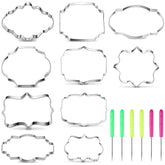 Geiserailie plaque frame cookie cutters in 10 styles for versatile decorating.