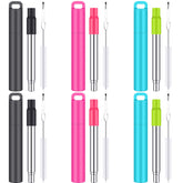 Gejoy 6-pack reusable straw set with travel case for on-the-go sipping.