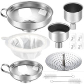 Gejoy wide-mouth funnel large with handle for safe, spill-free pouring