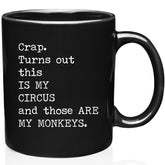 Gelid mug front view with Circus Monkeys design offers daily motivation.