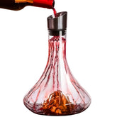 Gem Tour hand-blown crystal wine decanter with built-in aerator for faster aroma release