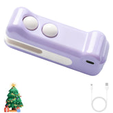 Generic 2-in-1 mini bag sealer with cutter and magnet in purple for secure sealing
