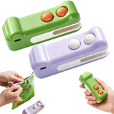 Generic 2 in 1 mini bag sealer crocodile front view seals snacks quickly