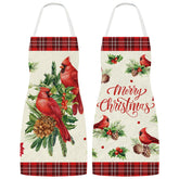 Generic Christmas cardinal apron features a red bird print with adjustable neck strap for comfortable wear.