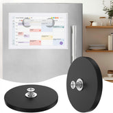 Generic magnet mount on a refrigerator holds the Skylight 15-inch calendar securely.