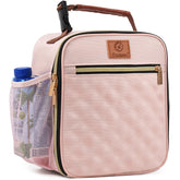 Genteen lunch box light pink front view, compact capacity for meals and snacks