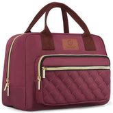 Genteen lunch box for women, red front view, keeps meals fresh on the go.