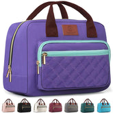 Genteen lunchbox front pocket closeup showing organized storage for utensils and essentials