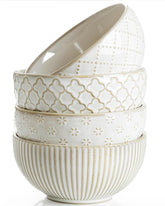 Getstar ceramic bowl with embossed pattern for desserts, adding farmhouse charm.