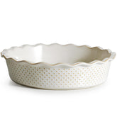 Getstar ceramic deep pie pan 9-inch with even crust thanks to heat retention.