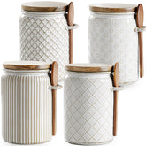 getstar ceramic canister set with airtight lids for fresh coffee and sugar storage